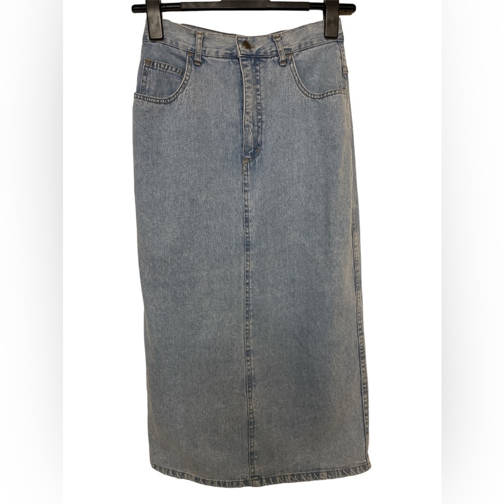 Vintage Blue, Denim Light Wash Long Skirt, Size 9/10